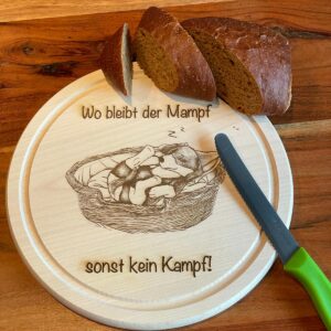 Personalisiertes Frühstücksbrettchen aus Holz – Dackel Motiv mit Spruch | Geschenk für Dackelfans